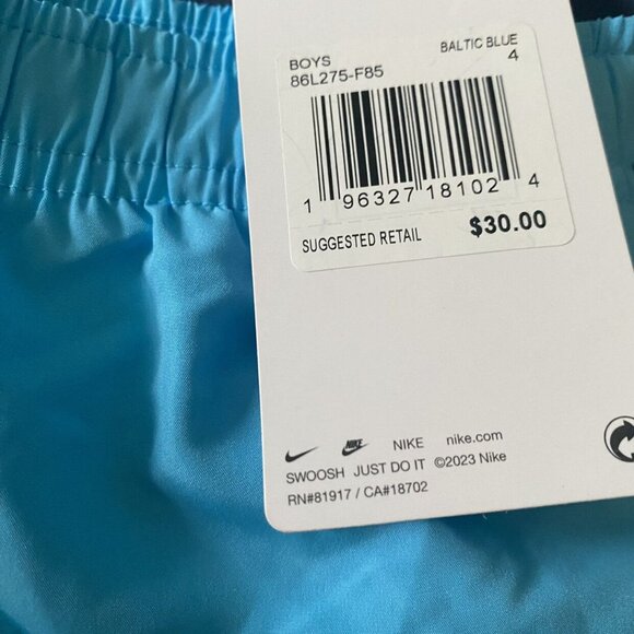 NWT Nike Dri Fit Shorts Baltic Blue Size 3-4Y - Picture 2 of 4